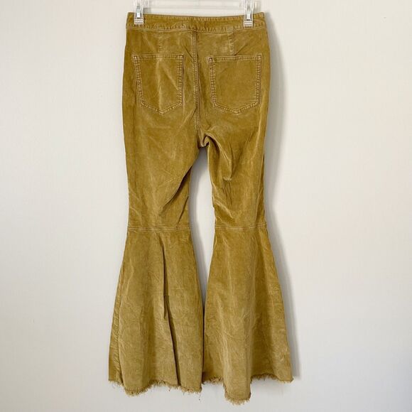 Free People Size 28 Brown Corduroy Flare Pants Super Wide Leg - Picture 5 of 6